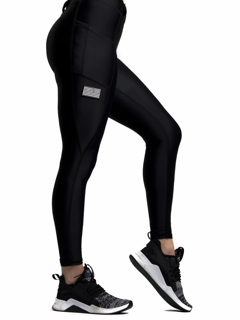 We The People Black Tactical Holster Leggings with Patch Details Size Small